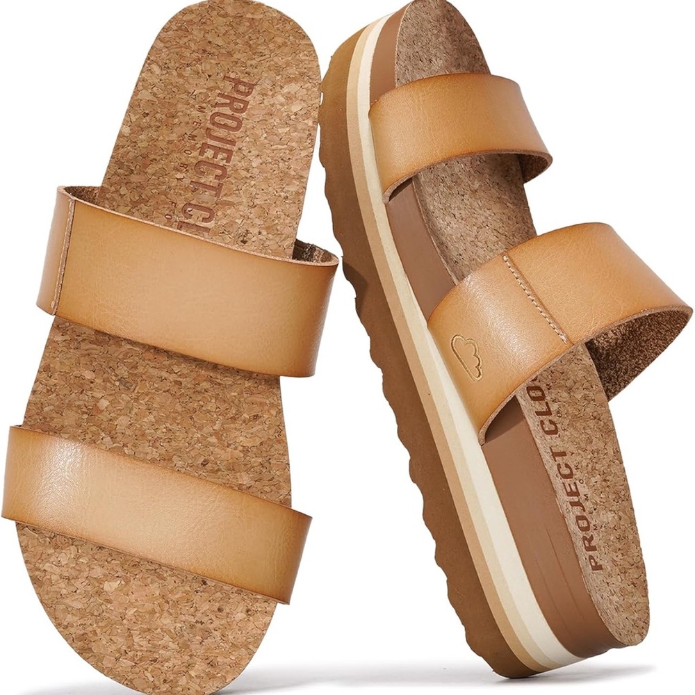 Project Cloud Tan Sandals 7.5